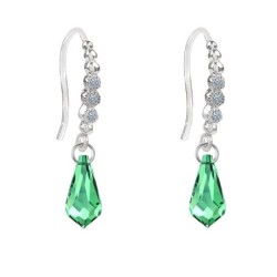 Limited Edition Premium Luxurious Peridot Green Crystal Teardrop Earrings Embellished with Austrian Crystals