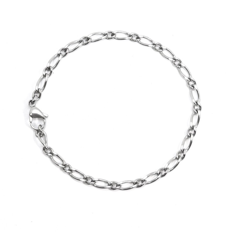 Rhodium Plated Charm Elegant Style 20cm Plain Bracelet