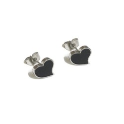 Stainless Steel Fond Heart Hypoallergenic Stud Earrings