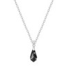 Jet Black Crystal Teardrop Pendant Necklace Embellished with Premium Grade Austrian Crystal