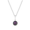 February Birthpearl Iridescent Purple Crystal Pearl Simply Necklace Embellished with Premium Grade Austrian Crystal Pearl