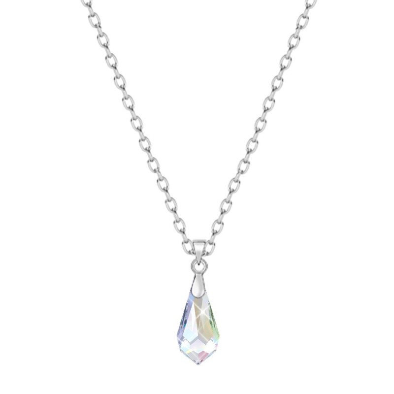 AB Crystal Teardrop Pendant Necklace Embellished with Premium Grade Austrian Crystal