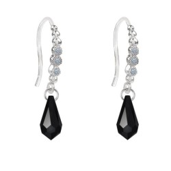 Limited Edition Premium Luxurious Jet Black Crystal Teardrop Earrings Embellished with Austrian Crystals