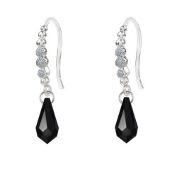 Limited Edition Premium Luxurious Jet Black Crystal Teardrop Earrings Embellished with Austrian Crystals