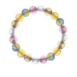 10mm Men`s 5 Colour Special Blend Crystal Globe Bracelet Embellished with Austrian Crystals