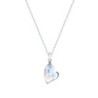 Crystal Aurora Borealis 2 U Heart Pendant Necklace Crystal Pearl Earrings Set Embellished with Austrian Crystals