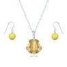 Golden Shadow Seashell Pendant and Pearl Earrings Jewellery Set Embellished with Austrian Crystals