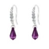 Limited Edition Premium Luxurious Amethyst Crystal Teardrop Earrings Embellished with Austrian Crystals