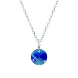 Bermuda Blue Crystal Twist Pendant Necklace Embellished with Premium Grade Austrian Crystal