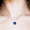 Bermuda Blue Crystal Twist Pendant Necklace Embellished with Premium Grade Austrian Crystal