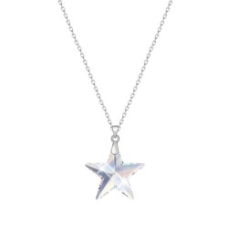 Star Crystal Aurora Borealis Pendant Necklace Embellished with Premium Grade Austrian Crystal