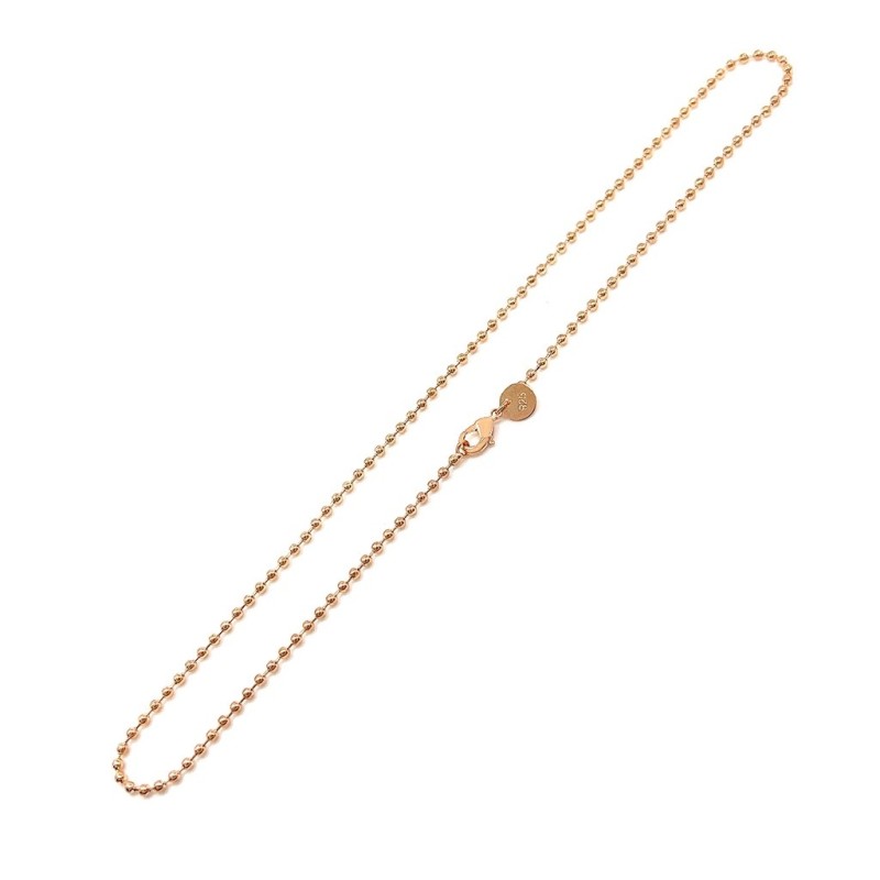 Slim 925 18K Rose Gold Plated Ball Chain Necklace