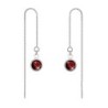 White Gold Plated Ruby Crystal Thread Dangling Earring Embellished with Austrian Crystals