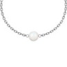 April Birthpearl Pearlescent White Pearl Classic Premium Steel Bracelet Embellished with Austrian Crystals