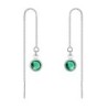 White Gold Plated Emerald Crystal Thread Dangling Earring Embellished with Austrian Crystals