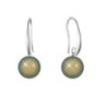 August Birthpearl Iridescent Green Crystal Pearl Elegant Earrings Embellished with Premium Grade Austrian Crystal Pearls