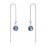 White Gold Plated Sapphire Crystal Thread Dangling Earring Embellished with Austrian Crystals