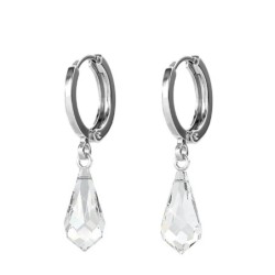 Clear Crystal Teardrop Hoop...