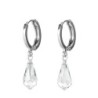 Clear Crystal Teardrop Hoop Earring Embellished with Austrian Crystals