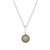 August Birthpearl Iridescent Green Crystal Pearl Simply Necklace Embellished with Premium Grade Austrian Crystal Pearls