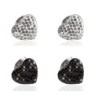 Premium Steel Lovely Pave Heart Stud Earrings Collection Embellished with Premium Grade Austrian Crystals