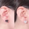 Premium Steel Lovely Pave Heart Stud Earrings Collection Embellished with Premium Grade Austrian Crystals