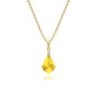 Golden Baroque Light Topaz Pendant Necklace Embellished with Premium Grade Austrian Crystal