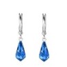 Sapphire Crystal Teardrop Hoop Earring Embellished with Austrian Crystals