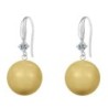 Limited Edition Glamorous 14mm Large Crystal Gold Pearl Earrings Embellished with Austrian Crystals