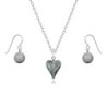 Fond Jewel Wild Heart Silver Night Jewellery Set Embellished with Austrian Crystals