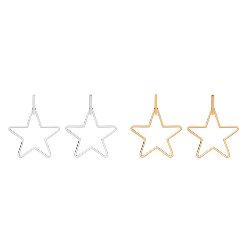 Premium Stainless Steel Hypoallergenic Hugh Star Stud Earrings