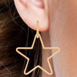 Premium Stainless Steel Hypoallergenic Hugh Star Stud Earrings