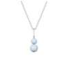 March Birthpearl Light Blue Crystal Pearl Snowman Necklace Embellished with Austrian Crystals