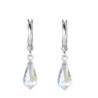 AB Crystal Teardrop Hoop Earring Embellished with Austrian Crystals