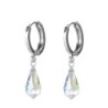 AB Crystal Teardrop Hoop Earring Embellished with Austrian Crystals