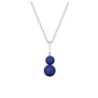 September Birthpearl Dark Lapis Crystal Pearl Snowman Necklace Embellished with Austrian Crystals