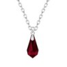 Siam Red Crystal Teardrop Pendant Necklace Embellished with Premium Grade Austrian Crystal