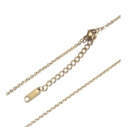 Premium Stainless Steel Gold Plated Cable Chain Necklace Chain With Extension  (Made in Japan)