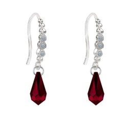 Limited Edition Premium Luxurious Siam Red Crystal Teardrop Earrings Embellished with Austrian Crystals