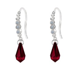 Limited Edition Premium Luxurious Siam Red Crystal Teardrop Earrings Embellished with Austrian Crystals