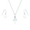 Edelweiss Star Pendant with Pearl Earring Jewellery set Embellished with Austrian Crystals