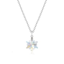 Edelweiss Star Pendant with Pearl Earring Jewellery set Embellished with Austrian Crystals