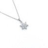 18k White Gold Plated Premium Grade Diamond Simulant Elegant Floral Pendant Necklace