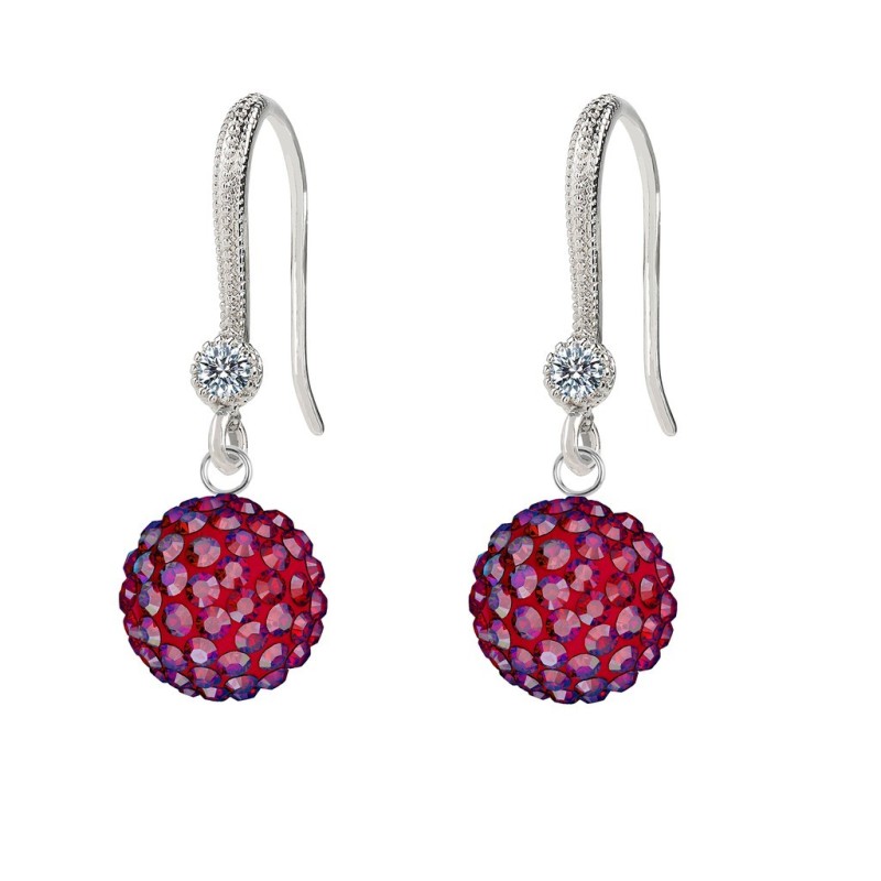 Limited Edition Premium Graceful Pave Ruby Red Crystal Earrings