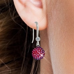 Limited Edition Premium Graceful Pave Ruby Red Crystal Earrings