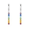 Rainbow Crystal Beads Hoop Earring Embellished with Austrian Crystals