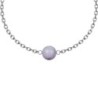 June Birthpearl Mauve Lavender Crystal Pearl Classic Premium Steel Bracelet Embellished with Austrian Crystals