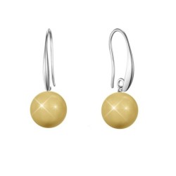 November Birthpearl Golden Crystal Pearl Elegant Earrings Embellished with Premium Grade Austrian Crystal Pearls