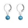 Premium Steel Hoop Natural Blue Amazonite Dainty Crystal Earrings