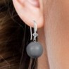 Limited Edition Glamorous 14mm Large Crystal Dark Grey Pearl Earrings Embellished with Austrian Crystals